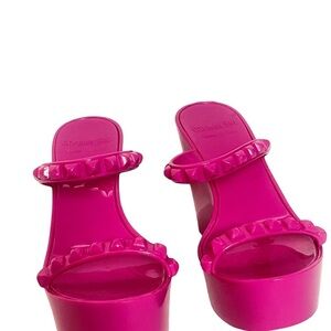 CARMEN SOL Barbiecore Tonino Wedge Platform Sandal Fuchsia Size 37/ 7